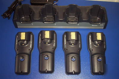 4 intermec CK30 scanners + 4 unit charger & extra batt 