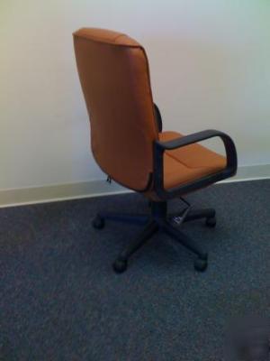 Brown office chair, mock leathr, office furniture 