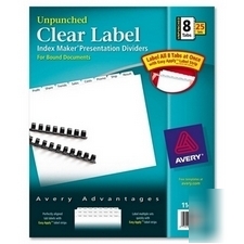 Avery 11444 unpunched clear label index maker dividers