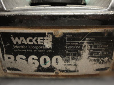 Wacker BS600 jumping jack rammer tamper compactor