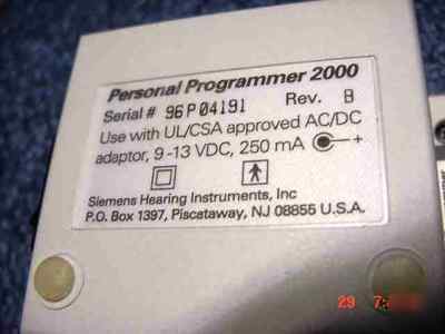Siemens audiometer hearing aid personal programmer 2000