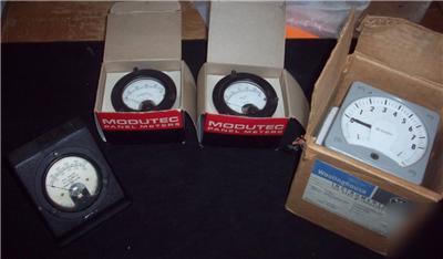 (4) dc related meters, voltage, amps, weston, ge, 