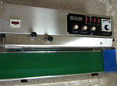 FRD1000 horizontal bag band sealer machine & conveyor 