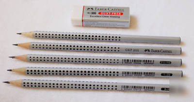 Faber-castell 5 x pencil grip 2001 + dust-free eraser