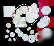 Get diamond white melamine wide rim plate 7-1/2IN |4