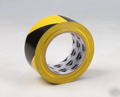 (24) 2 inch black/yellow aisle marking pvc safety tapes
