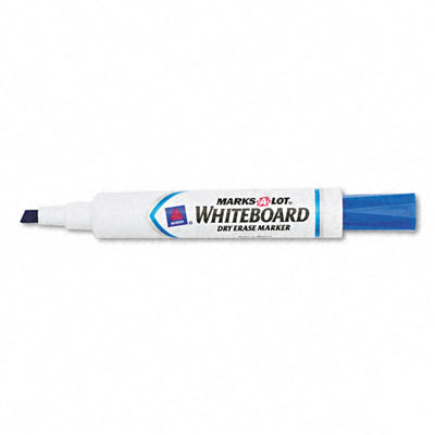 Desk style dry erase marker, chisel tip, blue, 12