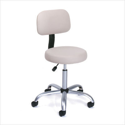 Durable caressoft doctor's stool with back cushion