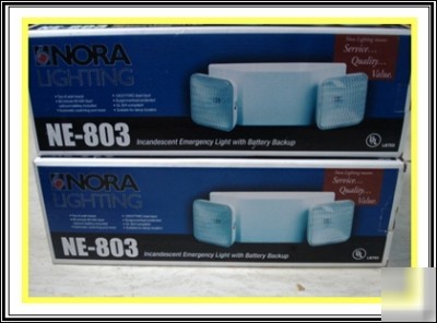 Emergency lights nora ne-803 w/ battery backup 2 set nw