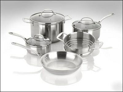 Fagor 8 pc. stainless steel cookware set , pots & pans