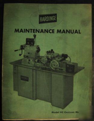 Hardinge hc chucking machine maintenance manual