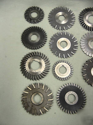 Milling cutters, side cutting saws, hss, 19PC lot