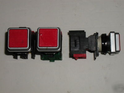 Red pushbutton switches qty. 3