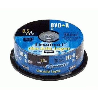 Single intenso 8X dual layer dvd+r blank dvd disc