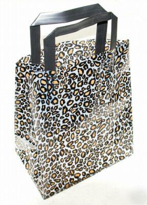 250 pcs leopard print vogue frosty retail shopping bag