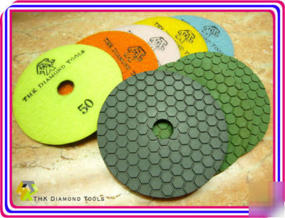 8PCS diamond stone marble dry polishing pad wheel disc