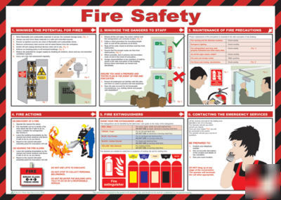 Fire safety instruction poster 59.5 x 42.5CM