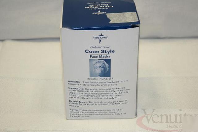 Medline NON27381 cone-style face masks bx/20