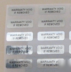 1000 silver warranty void tamper evident label stickers