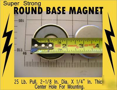 2 round base magnets strong powerful 25 lb pull weight