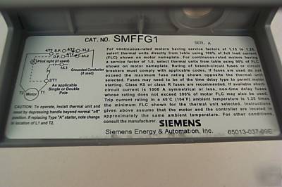 Siemens manual motor starter SMFFG1