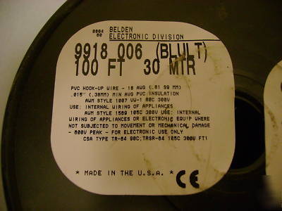 Belden 9918 18 awg gauge appliance wire nos 100FT