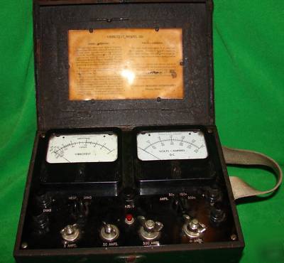 Rare 1940S dual vibrotest model 221 multimeter w case