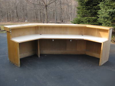 Reception desk oak wood large