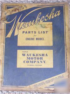 Waukesha engine part list/manual 6M series-6MS/6ML/6MZR