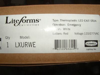 New hubbell dual lite lxurwe led exit light damp loc 