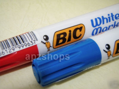 Bic white board marker 2PC - blue + red 