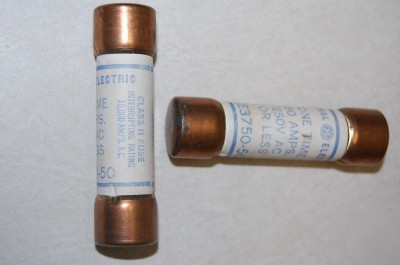 Lot 2 ge class h fuse 3750-50 copper one time 50 amps