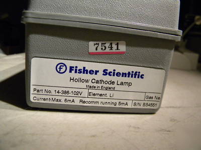 Fisherbrand hollow cathode lamp 14-386-102V lithium