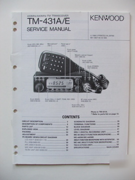 Kenwood tm-431A/e service manual +schematic B51-3827-00
