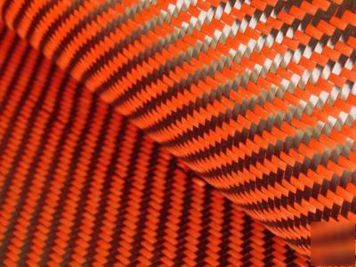 Orange carbon fiber kevlar hybrid fabric cloth 50