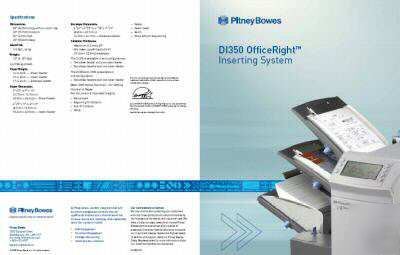 Pitney bowes system - 3 x di -350 folder / inserter 