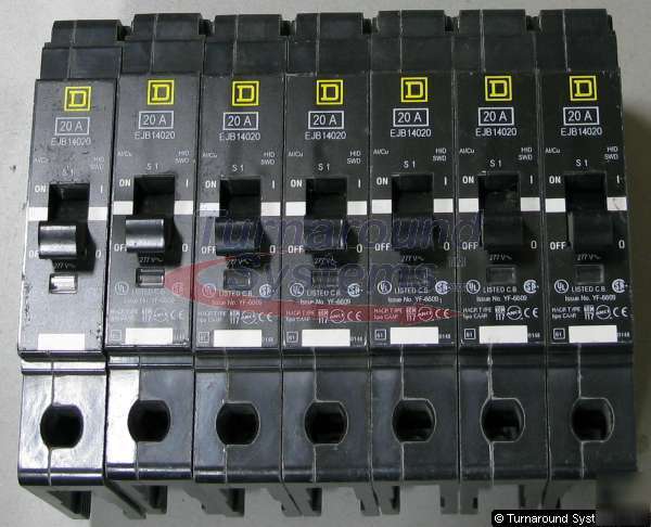 Square d EJB14020 circuit breaker, 20 amp, 65 kair
