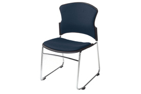 Upholstered stackable chair sled base