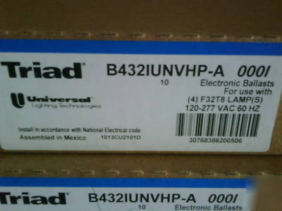 (30) 4 lamp electronic T8 ballasts - B432IUNVHP-a