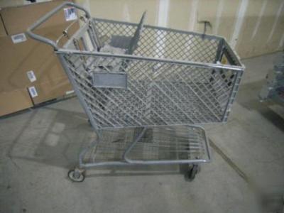 Shopping carts gray plastic full size enamel frame used