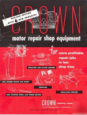 Crown motor repair shop equipment 1954 brochure 