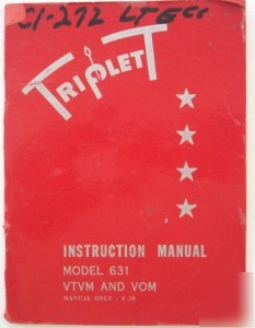Triplett model 631 instruction manual - $5 shipping 