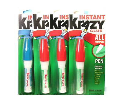 Lot 4 instant krazy glue pen adhesive~hobby~free ship