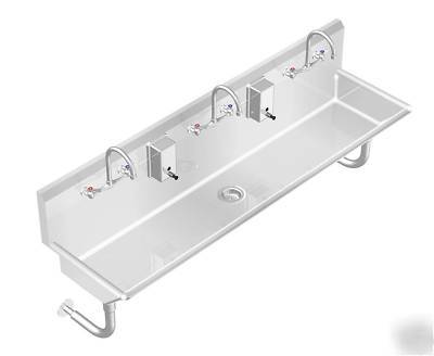 Multistation 3 stainless steel 72Â¨ wall mount hand sink