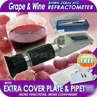 New grape wine alcohol refractometer 0-25% brix 0-40%