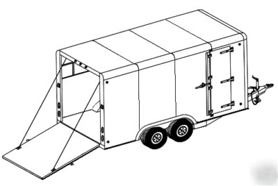 Trailer plans BB16CC 16' x 8' covered cargo tandem axle