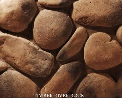 Stone veneer manufactured stone river rock