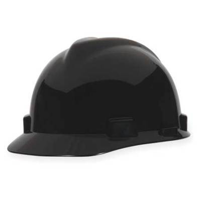 Msa v-gard black cap style hard hat, fas-trac, 492599