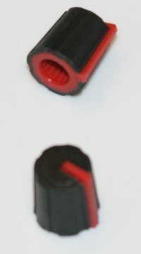 2X 12MM black / red soft touch potentiometer knobs