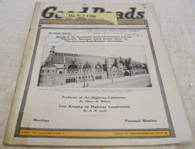 Good roads 1922 construction magazine vol 52 no 4 issue